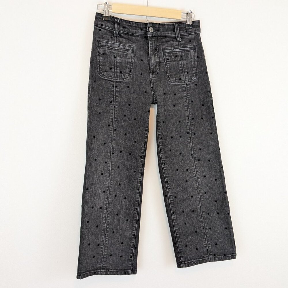 Anthropologie Pilcro and the Letterpress polka dot cropped denim